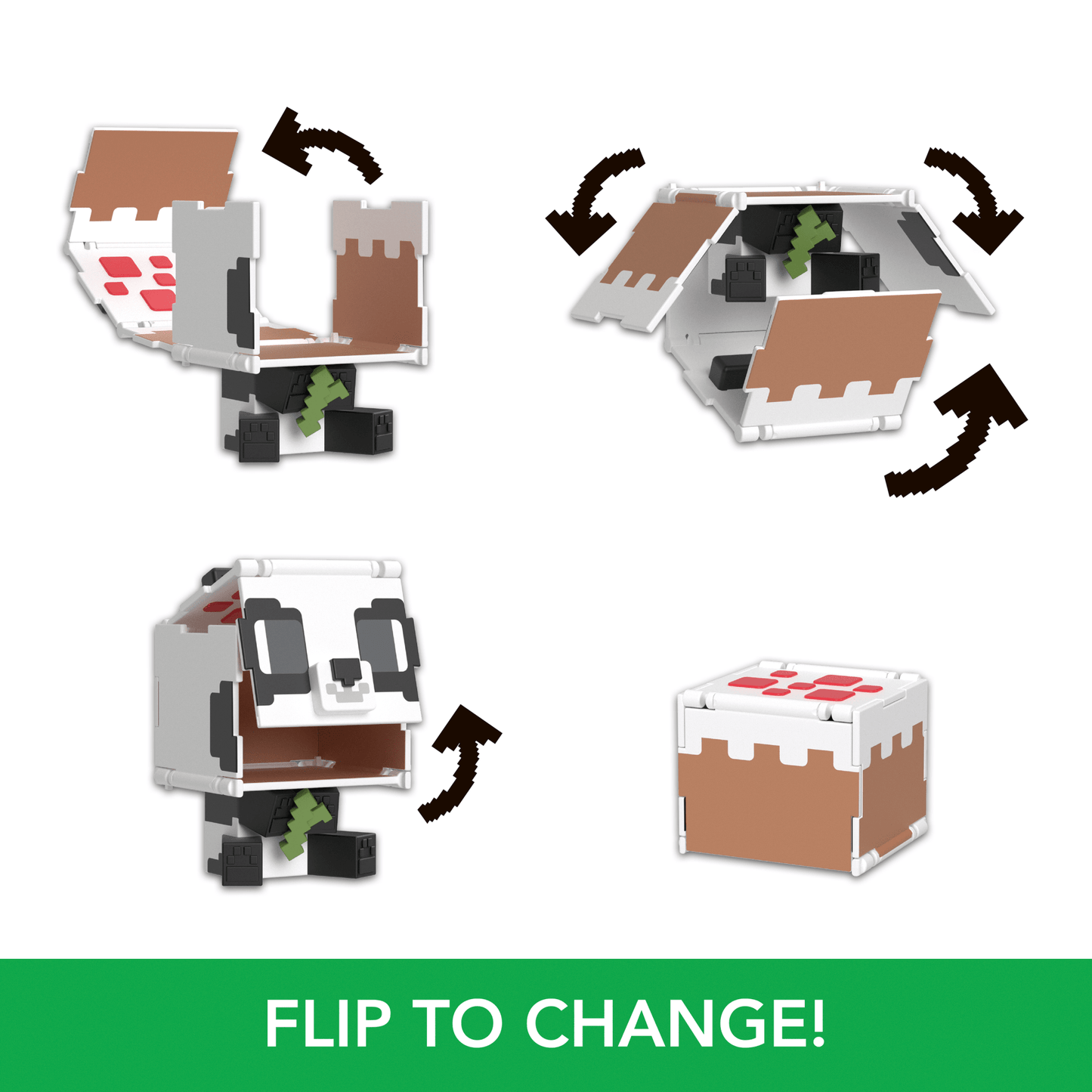 Minecraft Flippin¡¯ Figs Figures Collection, 2-In-1 Fidget Play, 3.75-in Scale & Pixelated Design (Characters May Vary)